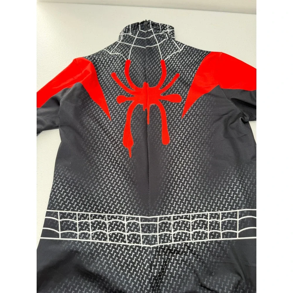 Marvel Miles Morales Spider-Man Costume Kids Size 16 Black Red Cosplay Suit Mask